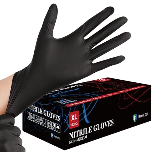 PROMEDIX P Nitrile Gloves, 4mil-100 Count, Gloves Disposable Latex Free, Disposable Gloves for Household, Food safe