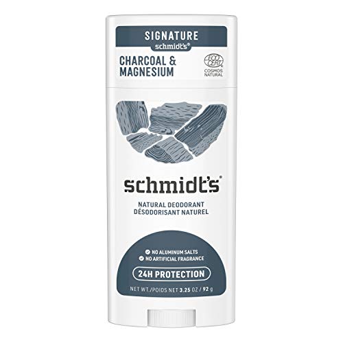 Schmidt's Aluminum Free Natural Deodorant for Women and Men, Charcoal & Magnesium with 24 Hour Odor Protection, Certified Natural, Vegan, Cruelty Free, 1.7 Oz (Pack of 2)