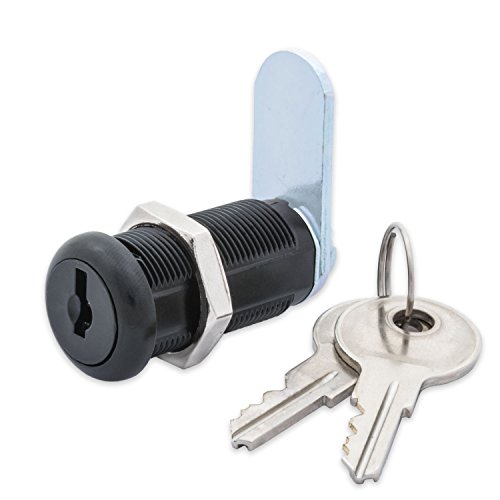 FJM Security 9100A-BLK-KA Disc Tumbler Cam Lock with 1-3/8' Cylinder and Black Finish, Keyed Alike - 6 Pack
