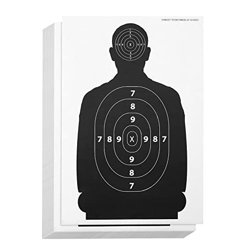 Juvale 50 Pack Paper Shooting Targets for The Range, Pistol Practice, 17 x 25 Inch Silhouette