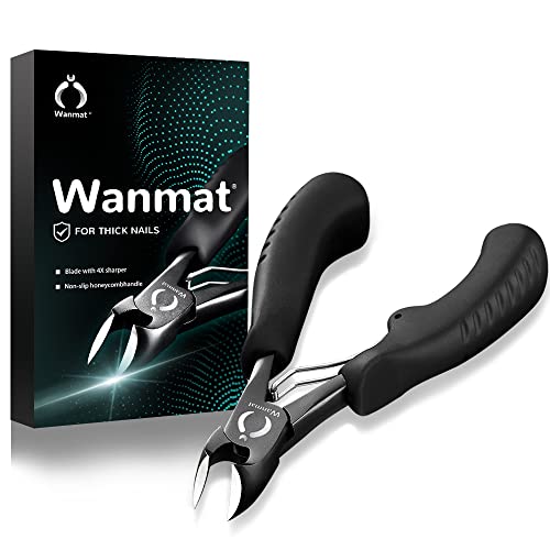 Toe Nail Clippers, Podiatrist Toenail Clippers for Thick Nails for Seniors for Men Wanmat (Black)