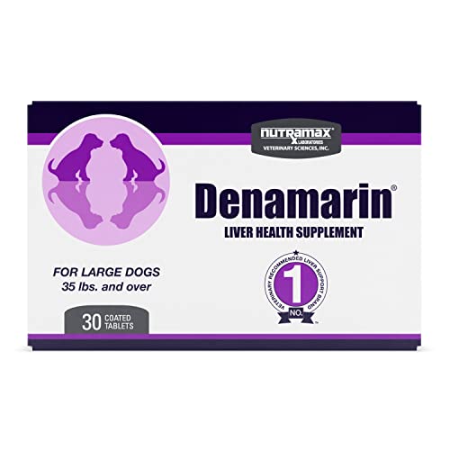 Nutramax Denamarin Liver Health Supplement for Large Dogs - With S-Adenosylmethionine (SAMe) and Silybin, 30 Tablets