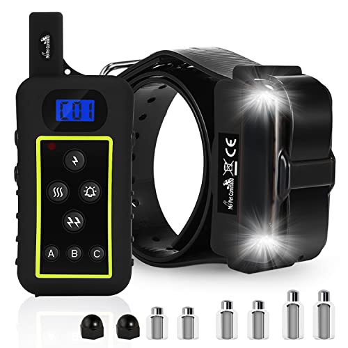 My Pet Command 1.25 Mile (6600 Ft) Dog Training Collar Safe Dog Shock Collar with Remote Shock, Vibrate, Tone and Flashing Beacon Lights Waterproof Rechargeable Dog Hunting add Up to 3 Collars