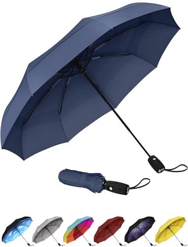 Repel Umbrella The Original Portable Travel Umbrella - Umbrellas for Rain Windproof, Strong Compact Umbrella for Wind and Rain, Perfect Car Umbrella, Golf Umbrella, Backpack, and On-the-Go (RTU-NB)