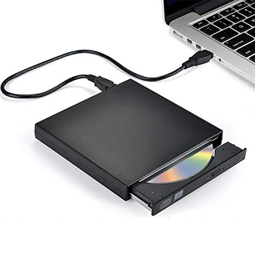 Blingco External CD DVD Drive, USB 2.0 Slim Protable External CD-RW Drive DVD-RW Burner Writer Player for Laptop Notebook PC Desktop Computer, Black