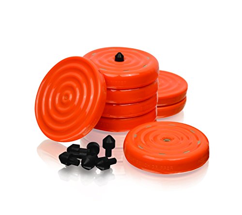 Slipstick CB700 Universal Bench Grippers with Non Slip Grip Surface for Woodworking, Painting, Leveling, Raising, and Supporting (Set of 8) 2-3/4” Round x ½” Tall-Orange, 8 Pack, 8 Count