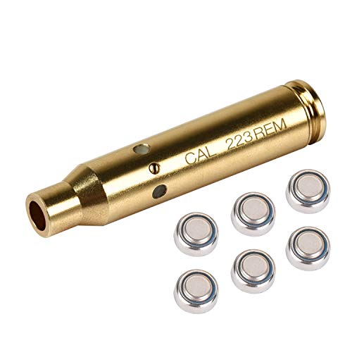 MidTen Bore Sight Cal Red Dot Boresighter 223 5.56mm Rem Gauge with Two Sets of Batteries