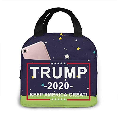 TRUMP 2020 Lunch Bag Cooler Bag Women Tote Bag Insulated Lunch Box Water-resistant Thermal Soft Liner Lunch Container for Picnic Travel Boating Beach Fishing Work