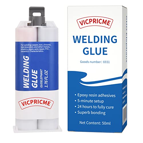 Metal Glue, 1.76 oz 2 Part 5 Minute epoxy Glue Liquid Welding Metal Plastic Hull Repair Filler ab Glue