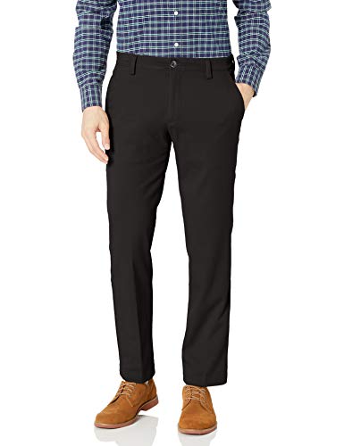 Dockers Men's Straight Fit Easy Khaki Pants D2, Black (Stretch), 36 32