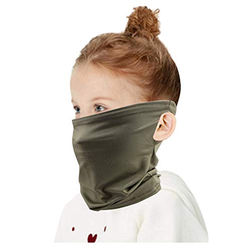 Summer Cooling Kids Face Scarf Cover-Dust Bandana Neck Gaiter Ear Loops Multifunction Headband Balaclava Outdoors Dustproof Lightweight (N32, KIDS)