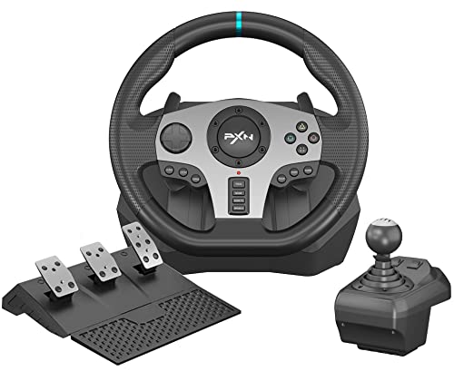 PXN PC Steering Wheel V9 270/900°PS4 Steering Wheel Dual-Motor Feedback Driving with Pedals and Shifter game racing wheel for Xbox one/Xbox Series X/S PS3/PS4/N-Switch/PC