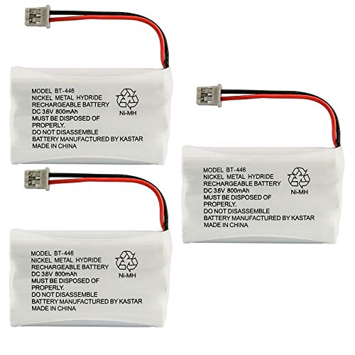 Kastar 3 Pack BT446 Cordless Phone Battery, Genuine Uniden Quality, for Uniden BT-446 BT446, BP-446 BP446, BT-1005 BT1005, TRU8885, TRU8885-2, TRU88852, TRU8888, TRU9460, TRU9465, TRU9480, TCX-800…
