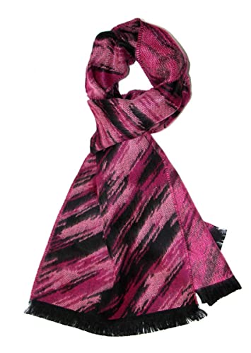 Cashmere feel winter scarf, women men, brushed soft fringed warm plaid wool feel shawl wrap