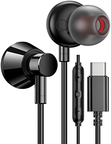 USB C Headphones for iPhone 15 Plus Google Pixel 7 Pro 7A,Type C Earphone Stereo in-Ear Earbuds Noise Cancelling Headset Microphone for Samsung Galaxy S23 Ultra S22 S21 FE S20+ Z Flip 4 Fold 5 iPad 10