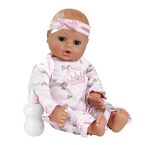 ADORA Playtime Little Princess 13 inch Baby Doll with floral embroidered sleeper, headband and bottle