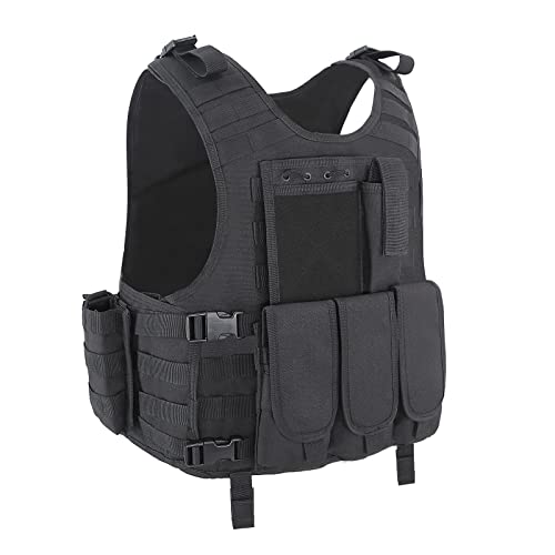 Snacam Tactical Vest Airsoft Painball Vest Outdoor Equipment for Men (Black)