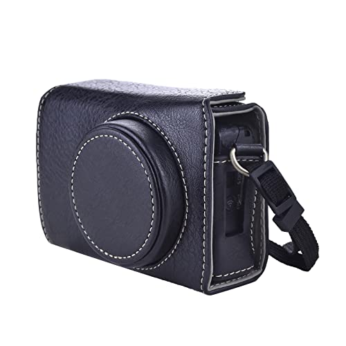 MUZIRI KINOKOO Ricoh GR II Camera Case, PU Leather Protective Case Comaptible for Ricoh GR II Camera - Detachable GR II Case with Adjustable Shoulder Strap - Black