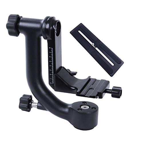 Movo GH700 Professional Gimbal DSLR Tripod Head with Arca-Swiss Quick-Release Plate - for Outdoor Bird/Wildlife Photography