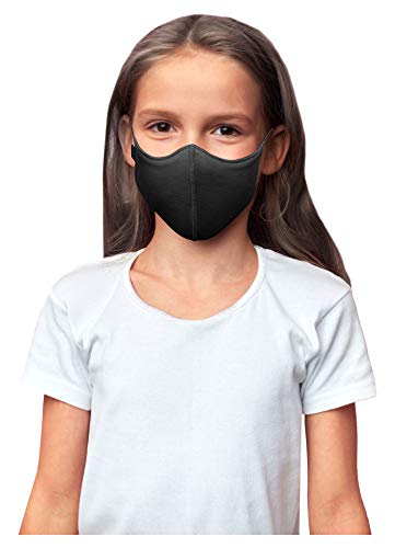 Bloch unisex child Soft Stretch Reusable (Pack of 3), Black, Kids Face Mask, Black, 3 Count Pack 1 US