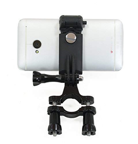 Action Mount | Pole Mounting Bracket with Locking Phone Clamp. Attach Your Phone to Any Pole for Use with Sport Camera. Compatible with GoPro Cameras and Accessories. (Tube Mount w/Phone Mount)