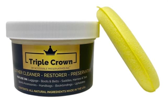 Accessible Preservatives Triple Crown Leather Preservative & Restorer (8 oz.); 80 Year Old Formula Hand-Poured For Use on Leather Boots, Bags, Books & More. Made in the U.S.A