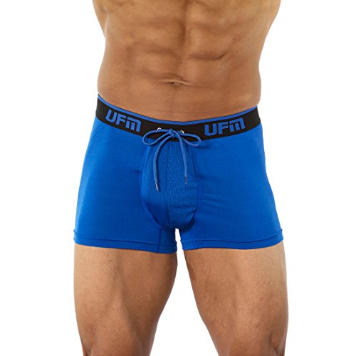 UFM Men’s Polyester Trunk w/Patented Adjustable Support Pouch Underwear for Men Blue 42