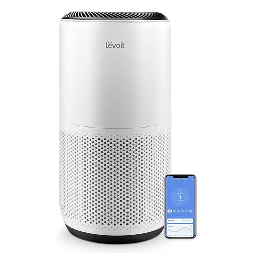LEVOIT Air Purifiers for Home Large Room Up to 1980 Ft² in 1 Hr With Air Quality Monitor, Smart WiFi and Auto Mode, 3-in-1 Filter Captures Pet Allergies, Smoke, Dust, Core 400S/Core 400S-P, White