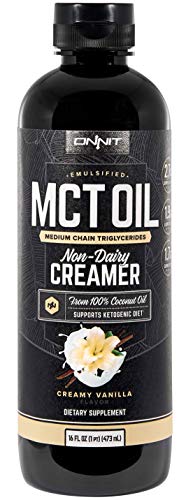ONNIT Emulsified MCT Oil | Keto Creamer - Mixes Easily into Keto Shakes and Foods | Vanilla Flavor 16 Oz.