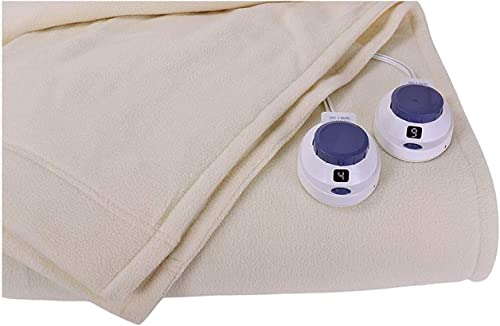 Perfect Fit SoftHeat | Luxury Micro-Fleece Heated Electric Warming Blanket with Safe & Warm Low-Voltage Technology, King, Natural