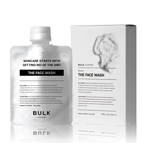 BULK HOMME - THE FACE WASH, 3.5 oz | Foaming Men’s Face Wash | Daily Moisturizing Facial Cleanser for Dry Skin | Hydrating Foam Cleanser with Bentonite Clay Minerals | Men’s Skin Care For All Skin Types