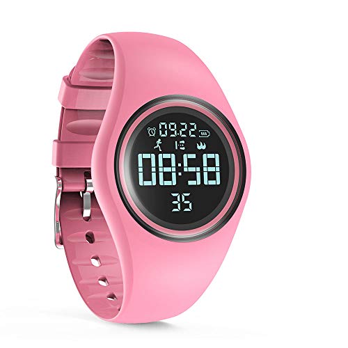 synwee Sports Fitness Tracker Watch, IP68 Waterproof, Non-Bluetooth, with Pedometer/Vibration Alarm Clock/Timer,for Kid Children Teen Boys Girls (Pink1)