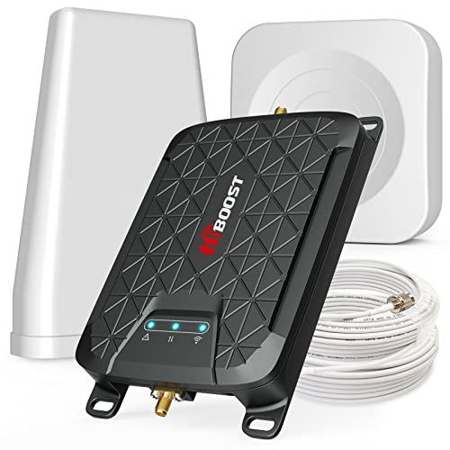HiBoost Cell Phone Booster for Home, Typical 1,500 sq ft, Signal Booster Support Band 5, 12/17, 13 - Verizon, AT&T, T-Mobile, Boosts 5G/4G LTE,FCC Approved