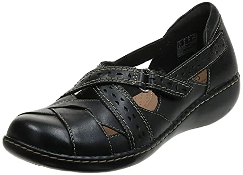 Clarks Women's Ashland Spin Q Slip-On Loafer, Black, 8 B(M) US