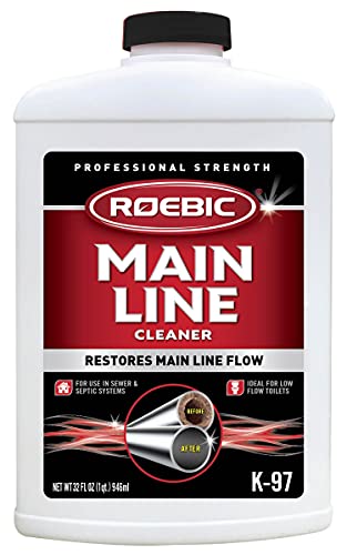 Roebic K-97-Q Laboratories, Ounce K-97 Main Line Cleaner, Exclusive Bacteria Digests Paper, Fats, and Grease in Sewer and Septic Systems, 32 Ounces, 32 Fl Oz (Pack of 1)