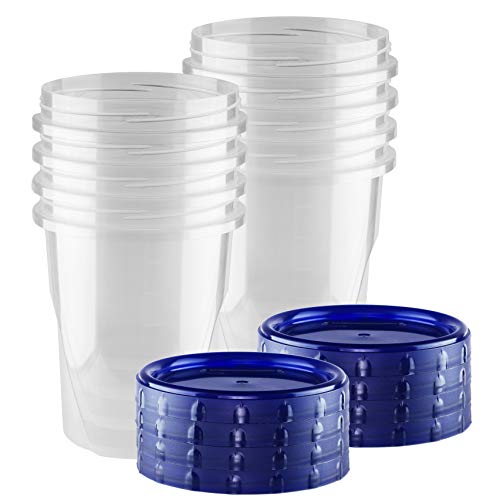 HomeyGear [32 oz - 8 Pack] Twist Top Food Deli Containers Screw And Seal Lid 32 Oz Stackable Reusable Quality Plastic Storage Container 8 Pack. Screw & Seal Lids BPA Free