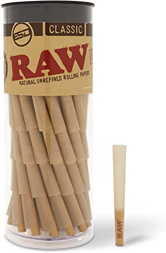 RAW Cones Classic Single Size 70/24 | 100 Cone Pack | For a single-use Mini Preroll to Enjoy a Quick Sesh
