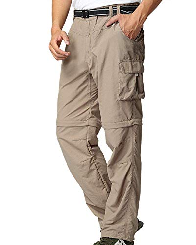 Jessie Kidden Mens Hiking Pants Convertible Quick Dry Lightweight Zip Off Outdoor Fishing Travel Safari Pants (225 Khaki 36)