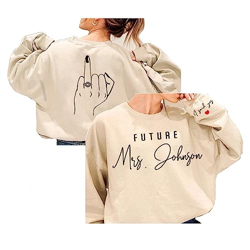 GodLover Personalized Future Mrs Sweatshirt, Cool Engagement Gifts For Women, Engagement Outfits For Women, I Said Yes, Future Mrs Gifts, Bridal Shower Gifts, Newly Engaged, Wedding Gift 2023 Black