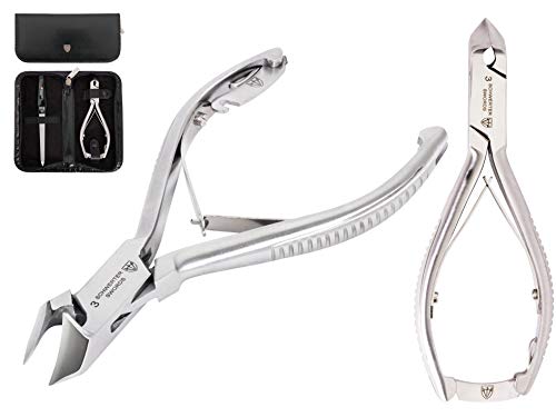 3 Swords Germany - brand quality professional TOE NAIL NIPPER CLIPPER set STAINLESS STEEL wave nipper, head cutter, nail file with case for ingrown toe nails, manicure pedicure by 3 Swords (196)