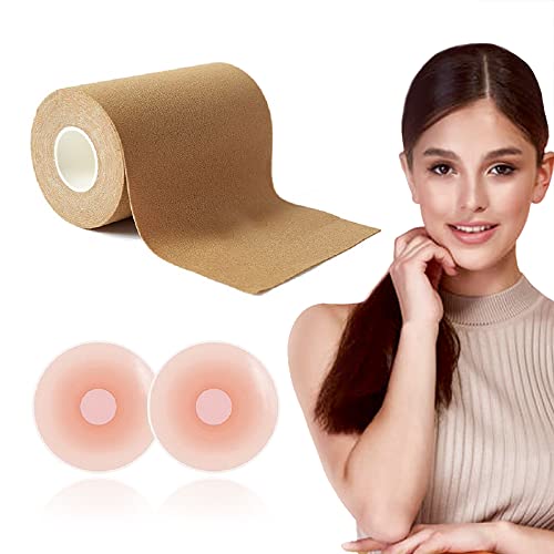 Boob Tape, Breast Lift Tape, BoobyTape for A to E Cup, Self Adhesive Bra Tape, Body Tape, Chest Support for Any Size, Push Up in All Dress