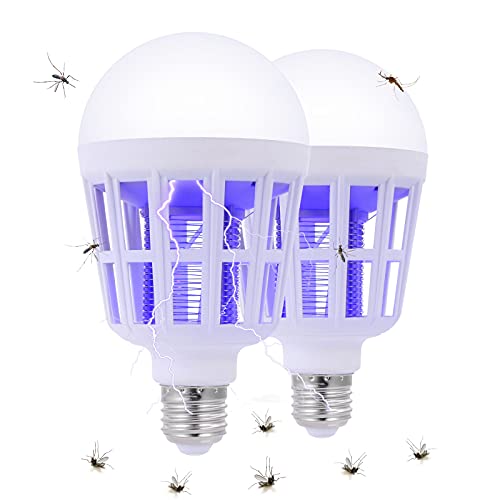 Bug Zapper, 2 Pack Electronic Mosquito Killer Fly Trap, Electric Fly Trap Mosquito Attractant Mosquito Killer Lamp for Indoor Outdoor