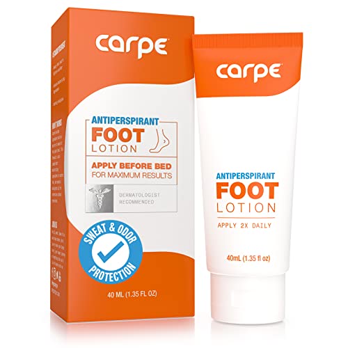 Carpe Antiperspirant Foot Lotion, A dermatologist-recommended solution to stop sweaty, smelly feet, Helps prevent blisters, Great for hyperhidrosis