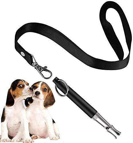 HEHUI Dog Whistle, Dog Whistle to Stop Barking, Adjustable Frequencies Ultrasonic Dog Training Whistle, Long Range Silent Dog Whistle for Recall, 1 Pack Whistle with Free Lanyard Strap, Black