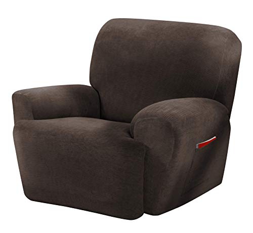 Maytex Collin Stretch 4-Piece Slipcover Recliner, Mocha