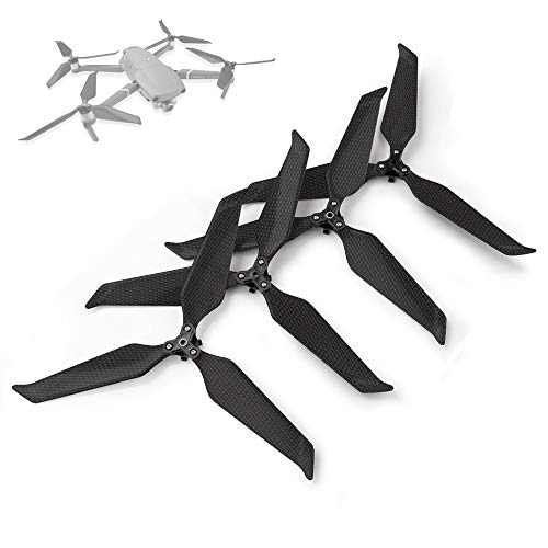 RCGEEK Compatible with DJI Mavic 2 Pro Carbon Fiber Propellers 8743 Quiet Props 3 Blades Strong Pulling Force Quick-Release Foldable Compatible with DJI Mavic 2 Pro Mavic 2 Zoom Drone, 2 Pairs