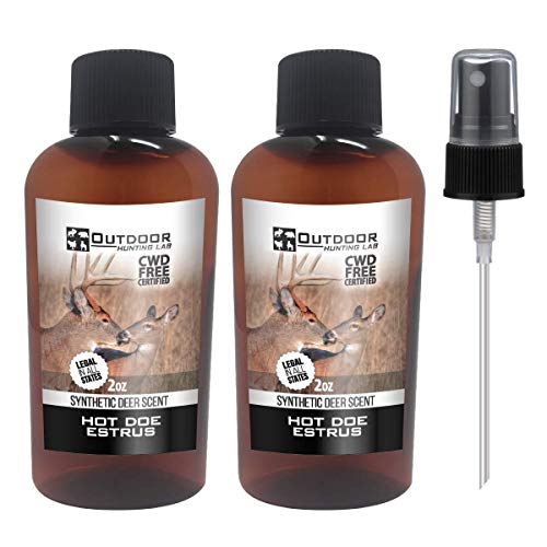 Outdoor Hunting Lab Synthetic Doe Estrus Deer Hunting Scent - Doe Pee for Deer Hunting - Buck Attractant for Deer - Deer Attractant for Mock Scrapes, Scent Drags, and Drippers - 2 oz Bottle