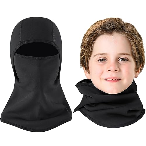 Aegend Kids Balaclava Windproof Ski Face Warmer for Cold Weather Winter Sports Skiing, Running, Cycling, 1 Piece, 6 Colors Black