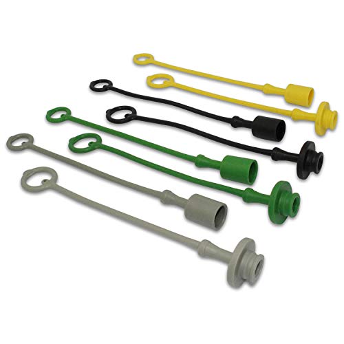 JD Sub Compact Tractor Hydraulic Coupler Male Dust Cap and Female Plug Cover Set (Green, Yellow, Black, & Grey)