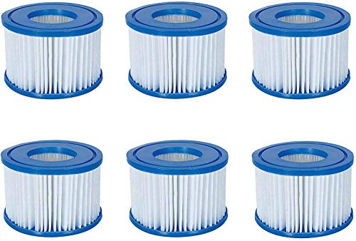 Volca Spares Hot Tub Filter Cartridge Size VI for Bestway, Lay-Z-Spa, Coleman SaluSpa 90352E 58323, 6 Pack